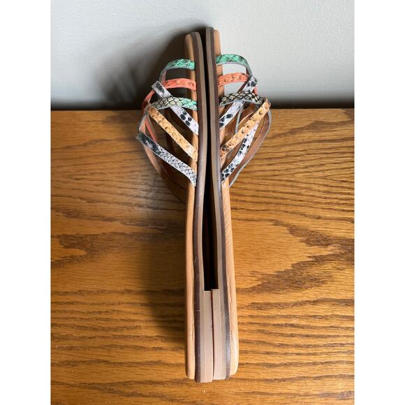 Madewell Shoes Tracie Crisscross Slide Sandal Leather Multicolor Size 9.5 - Picture 4 of 8